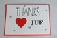 wenskaart 'thanx juf'